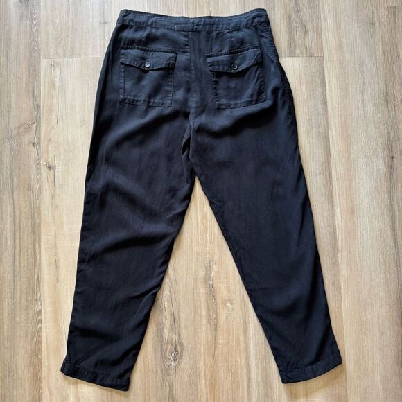 Young Fabulous & Broke Women’s Black Trouser Pants Size Medium Drawstring Tencel - Picture 6 of 7